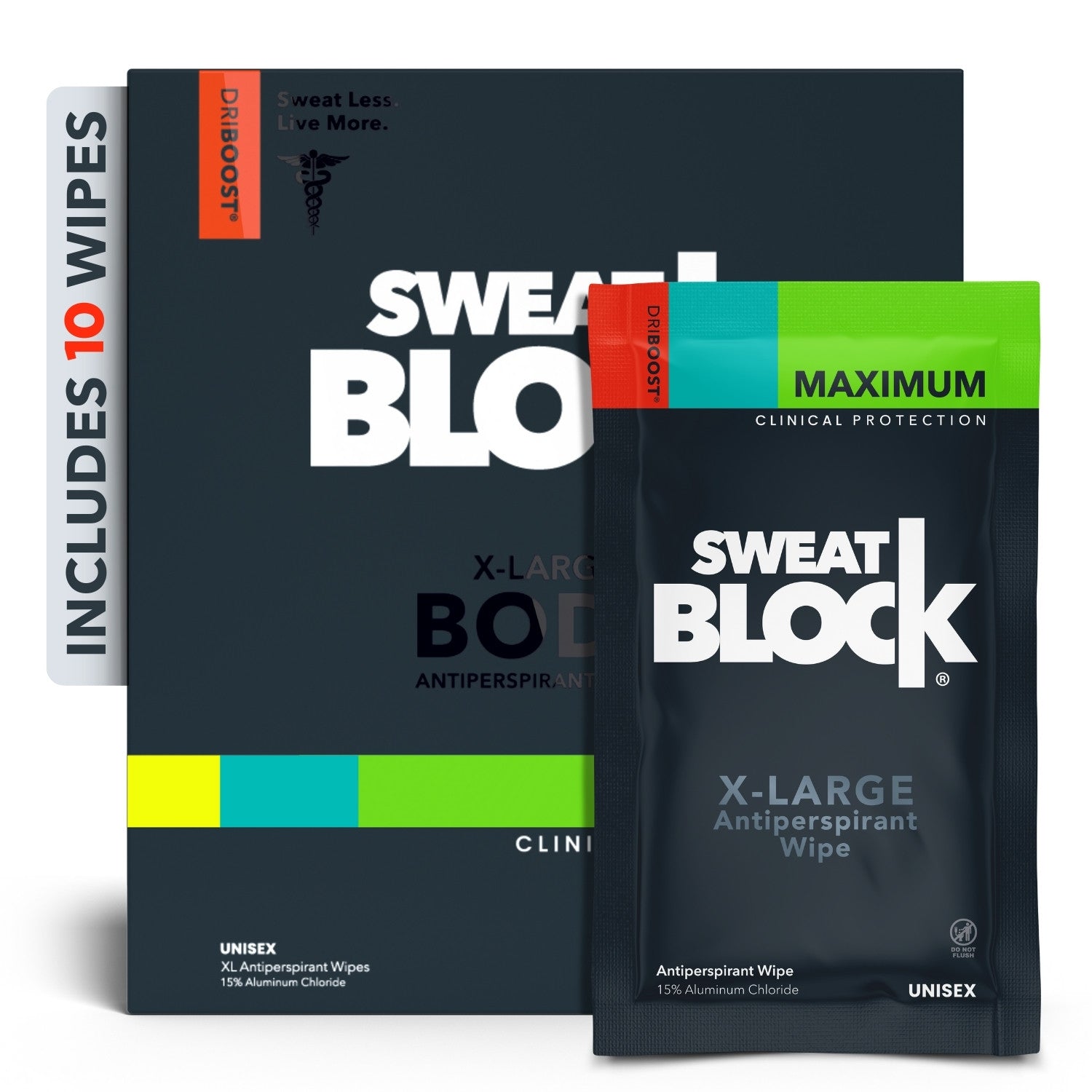 Max Clinical Antiperspirant Body Wipes [XL] | SweatBlock