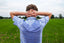man with diaphoresis back sweat